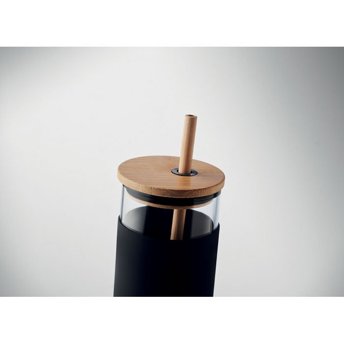 Glass tumbler 450ml bamboo lid - Image 5
