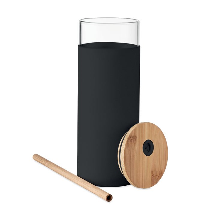 Glass tumbler 450ml bamboo lid - Image 3