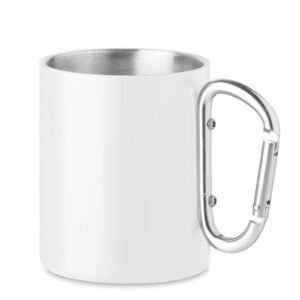 Metal mug and carabiner handle